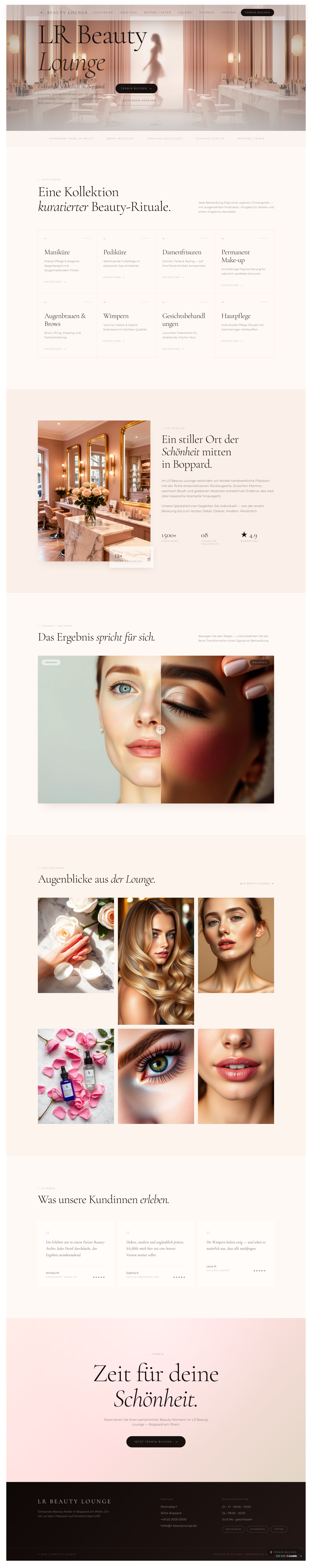 Webdesign für LR Beauty Lounge